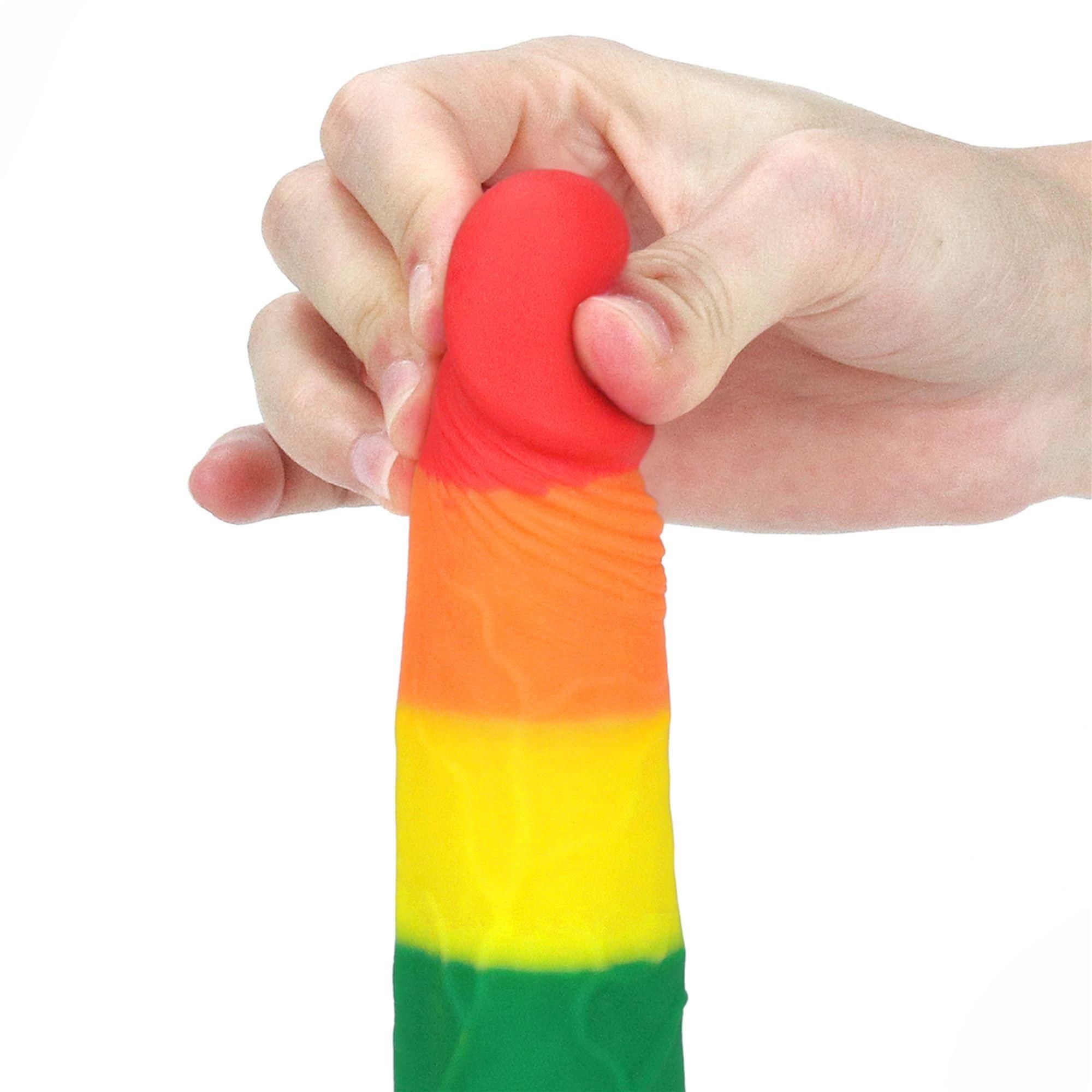 Фаллоимитатор LoveToy Prider 7", 18.5 см (радужный)