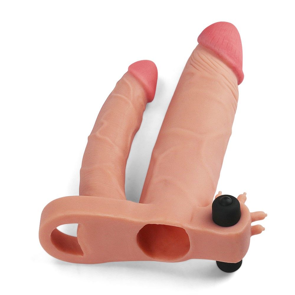 Lovetoy Pleasure X-tender - Nakładka na penisa, W kolorze cielistym, 18 cm