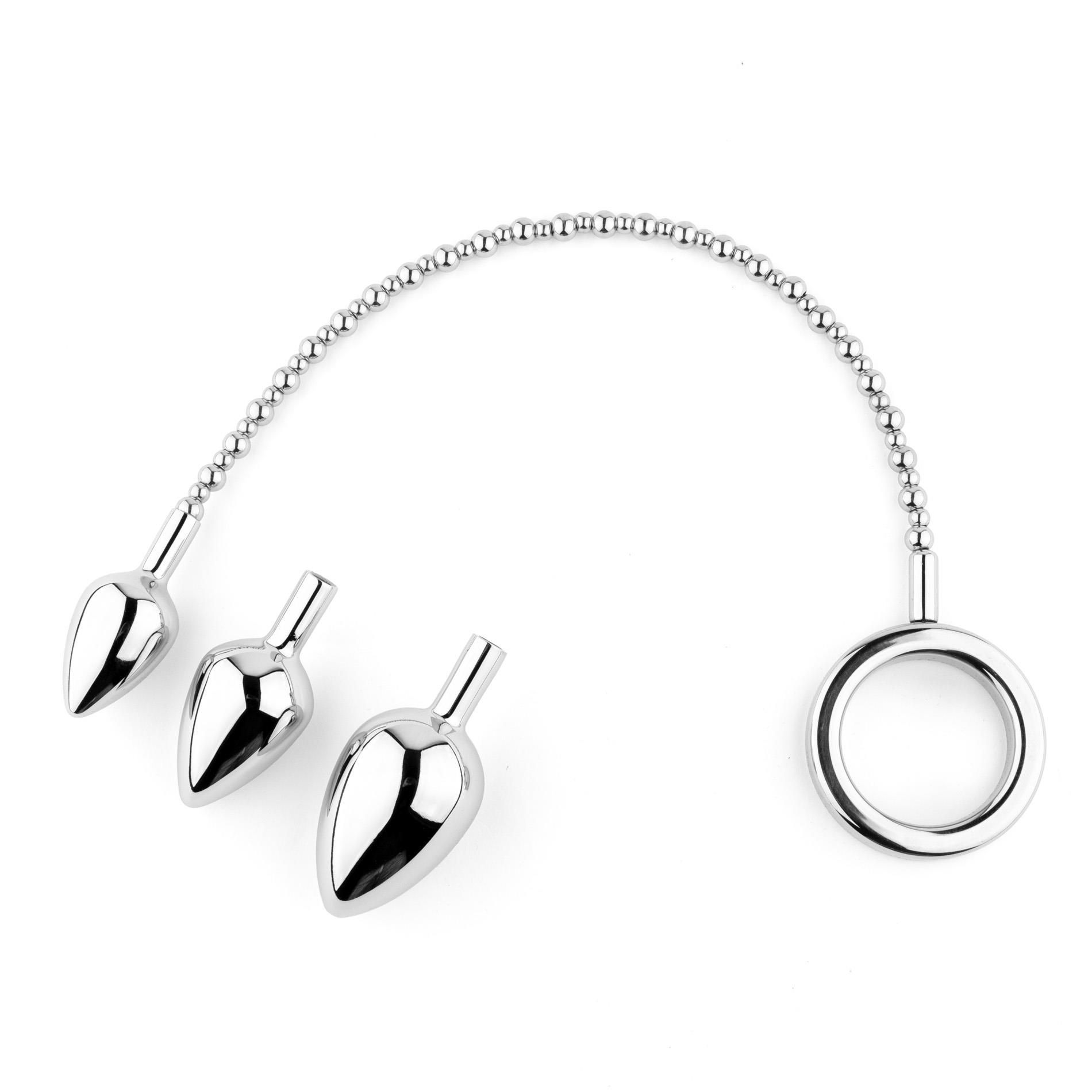 Анальная пробка B - Series HeavyFun Jewellery № 4, 43 см (серебристый)