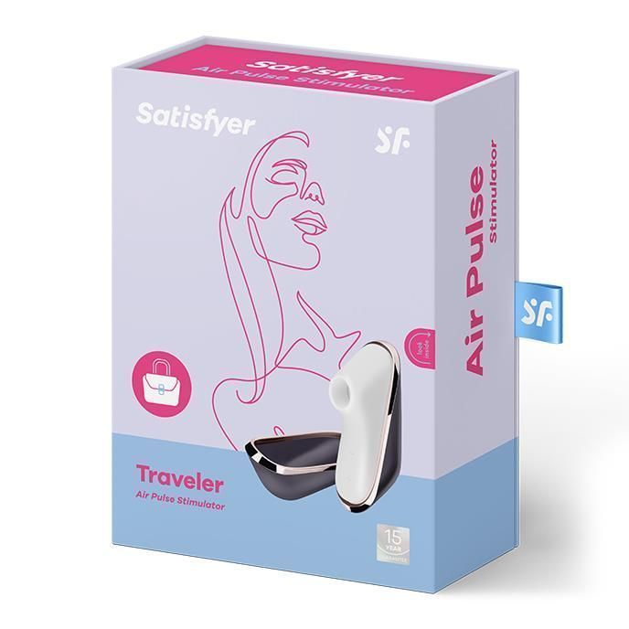 Вакуумный стимулятор клитора с вибрацией Satisfyer Pro Traveler (серый)