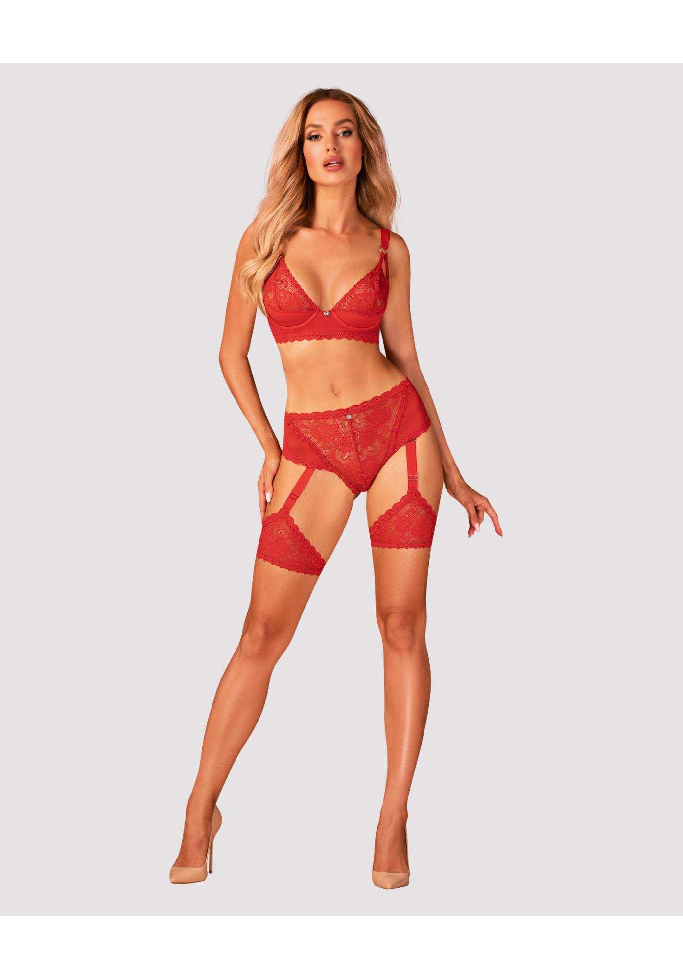 Biustonosz Obsessive Belovya, XS/S (czerwony)