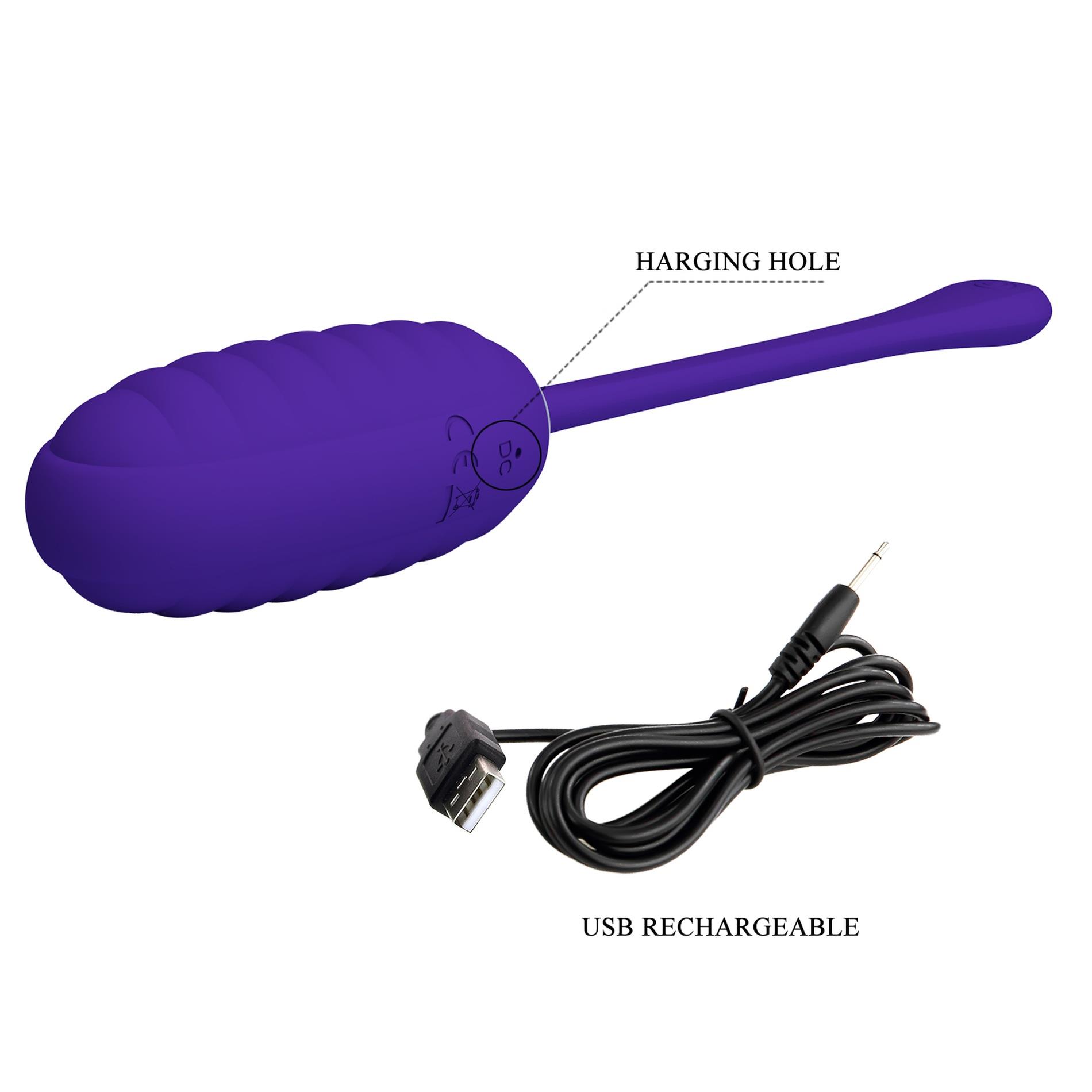 Виброяйцо Pretty Love Kirk Super Soft Silicone, 19.7 см (синий)