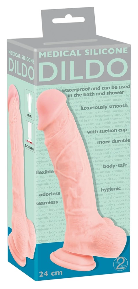 Фаллоимитатор Medical Silicone Dildo, 24 см (телесный)
