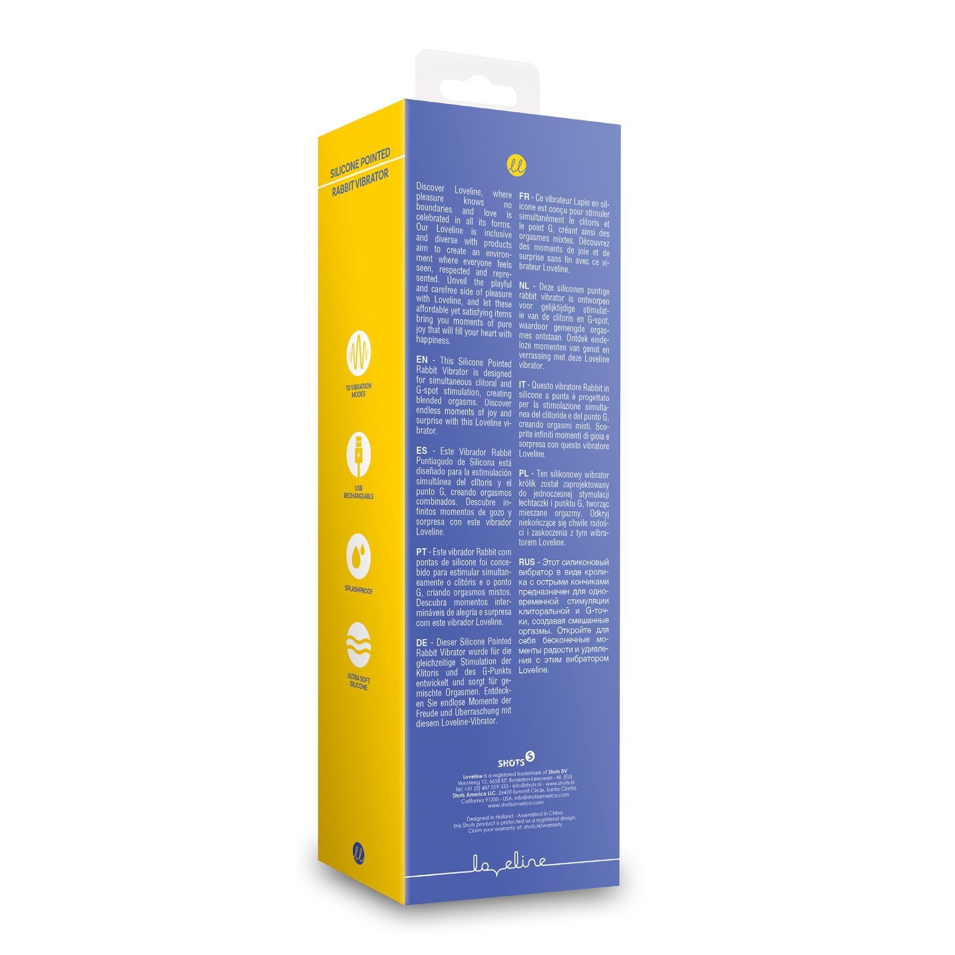 Вибратор-кролик Loveline Pointed, 22 см (фиолетовый)
