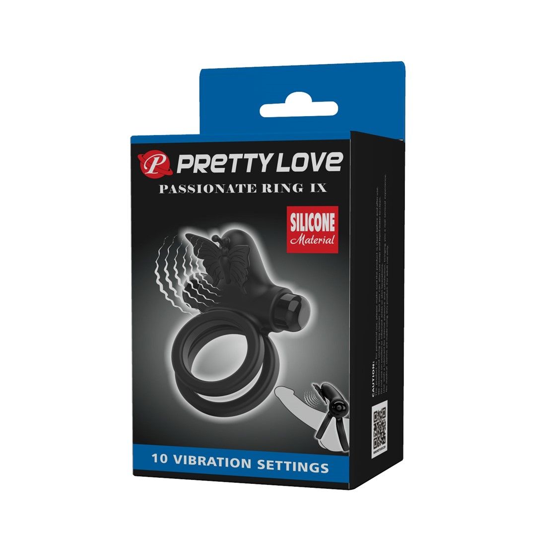 Эрекционное кольцо Pretty Love Passionate Ring IX, 8,6 см (черный)