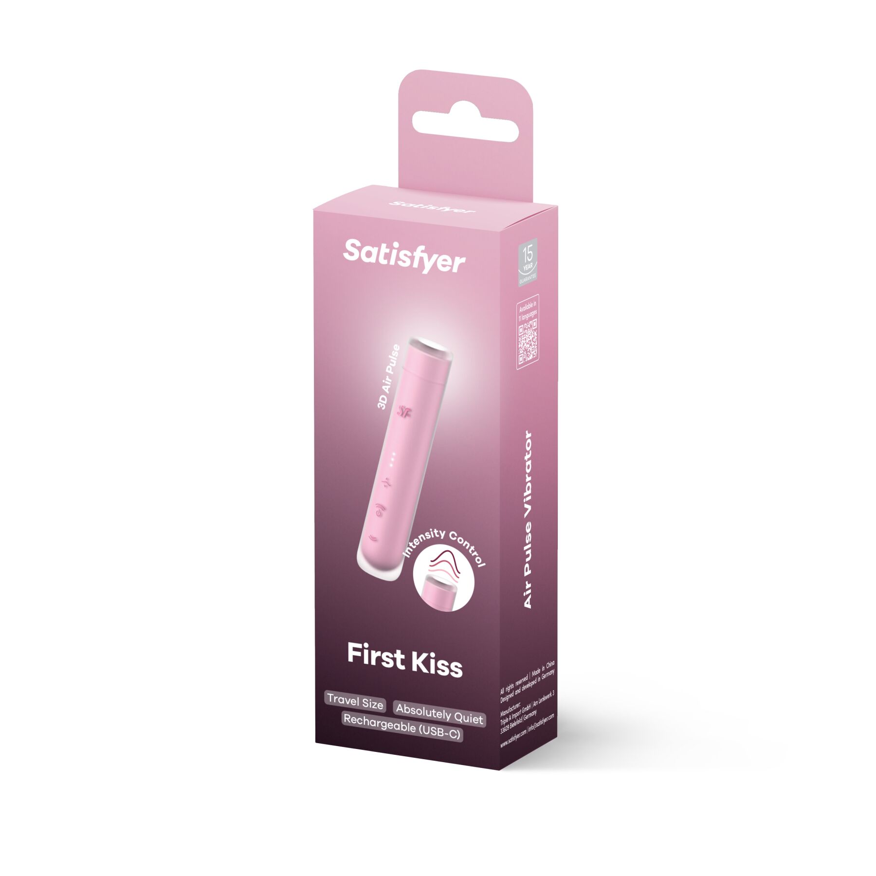 Вакуумный стимулятор клитора Satisfyer First Kiss (розовый)