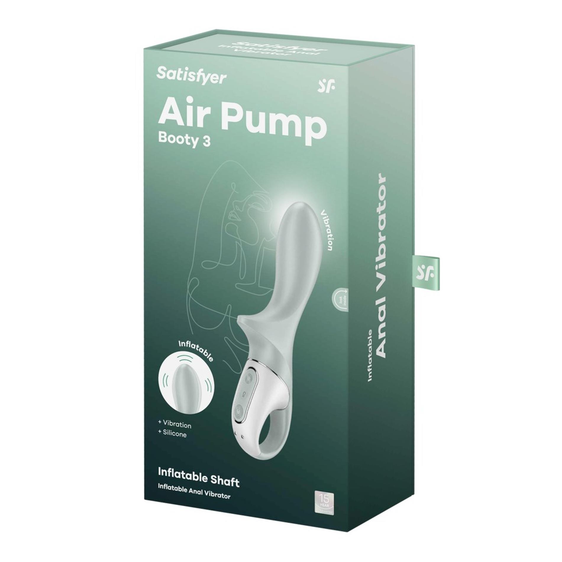 Анальный вибратор Satisfyer Air Pump Booty 3, 19 см (зеленый)