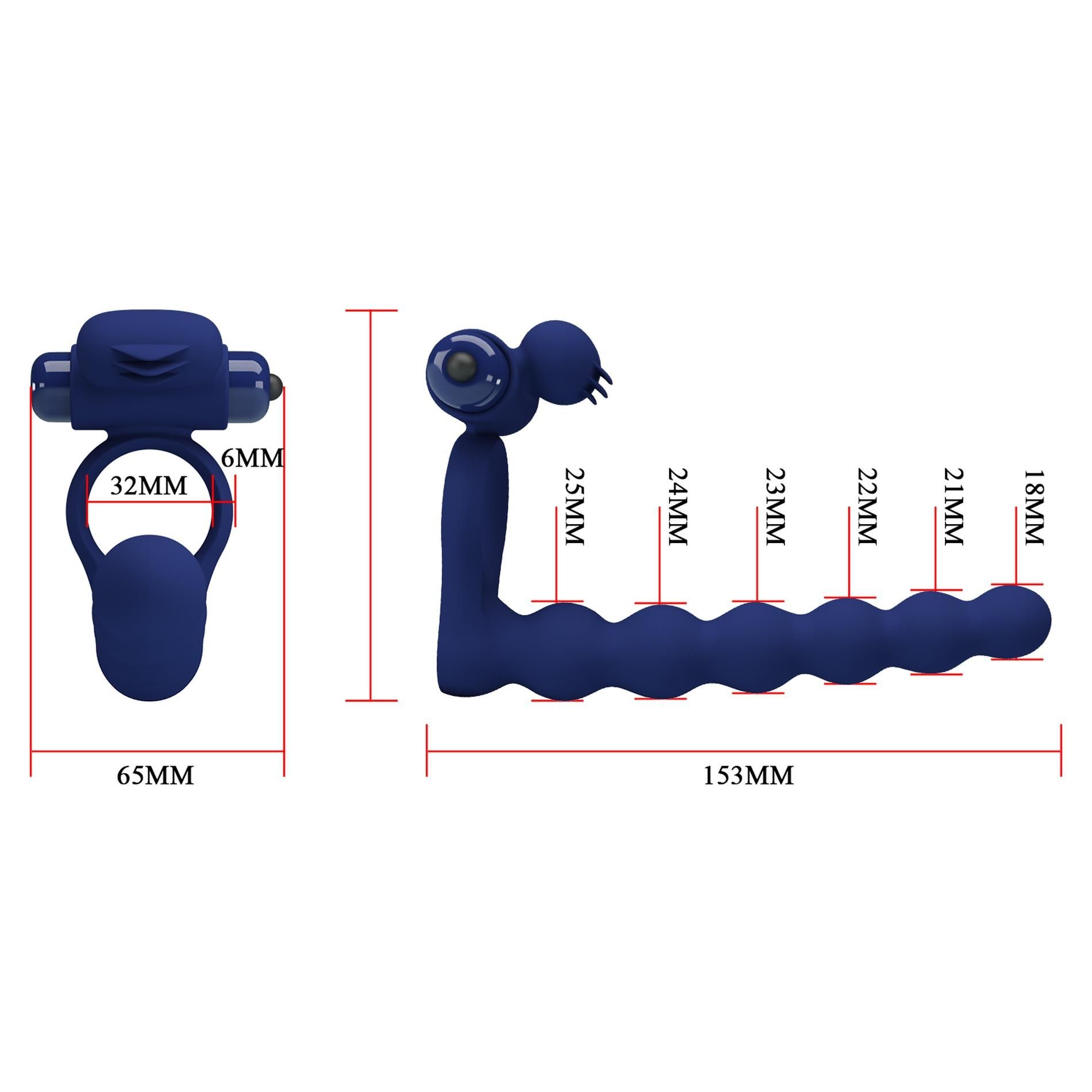 Виброкольцо Pretty Love Hercules Penis Sheath III, 15,3 см (синий)