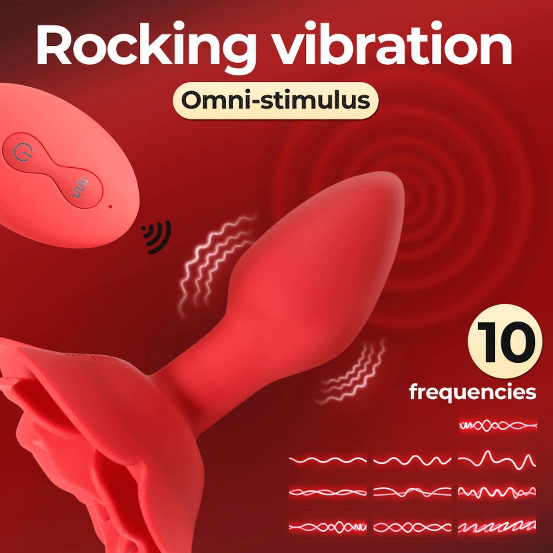 Korek analny B - seria Cute Rose, 11.1 cm (czerwony)