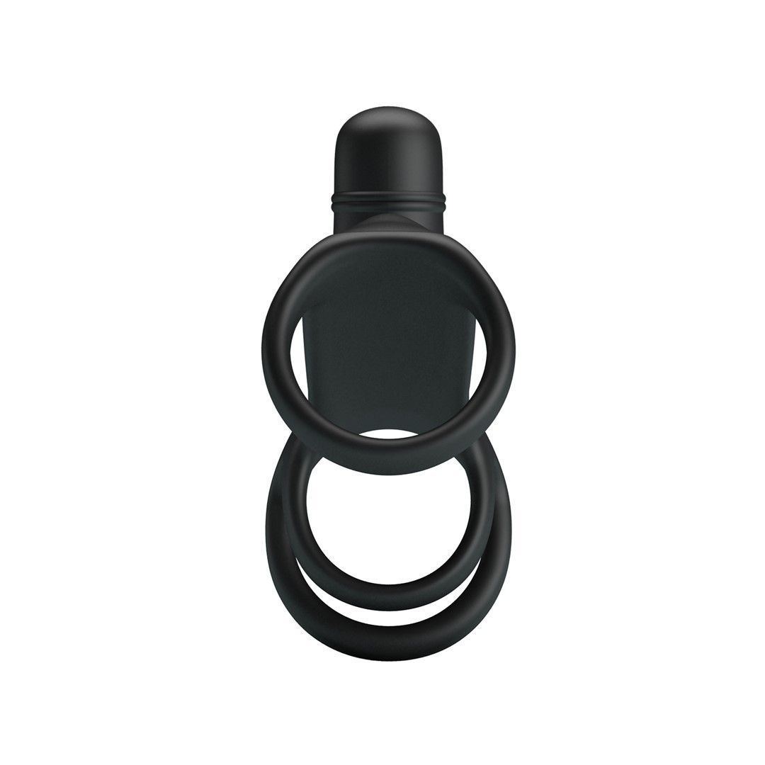 Насадка на пенис с вибрацией Pretty Love Vibrating Penis Sling, 11,5 см (черный)