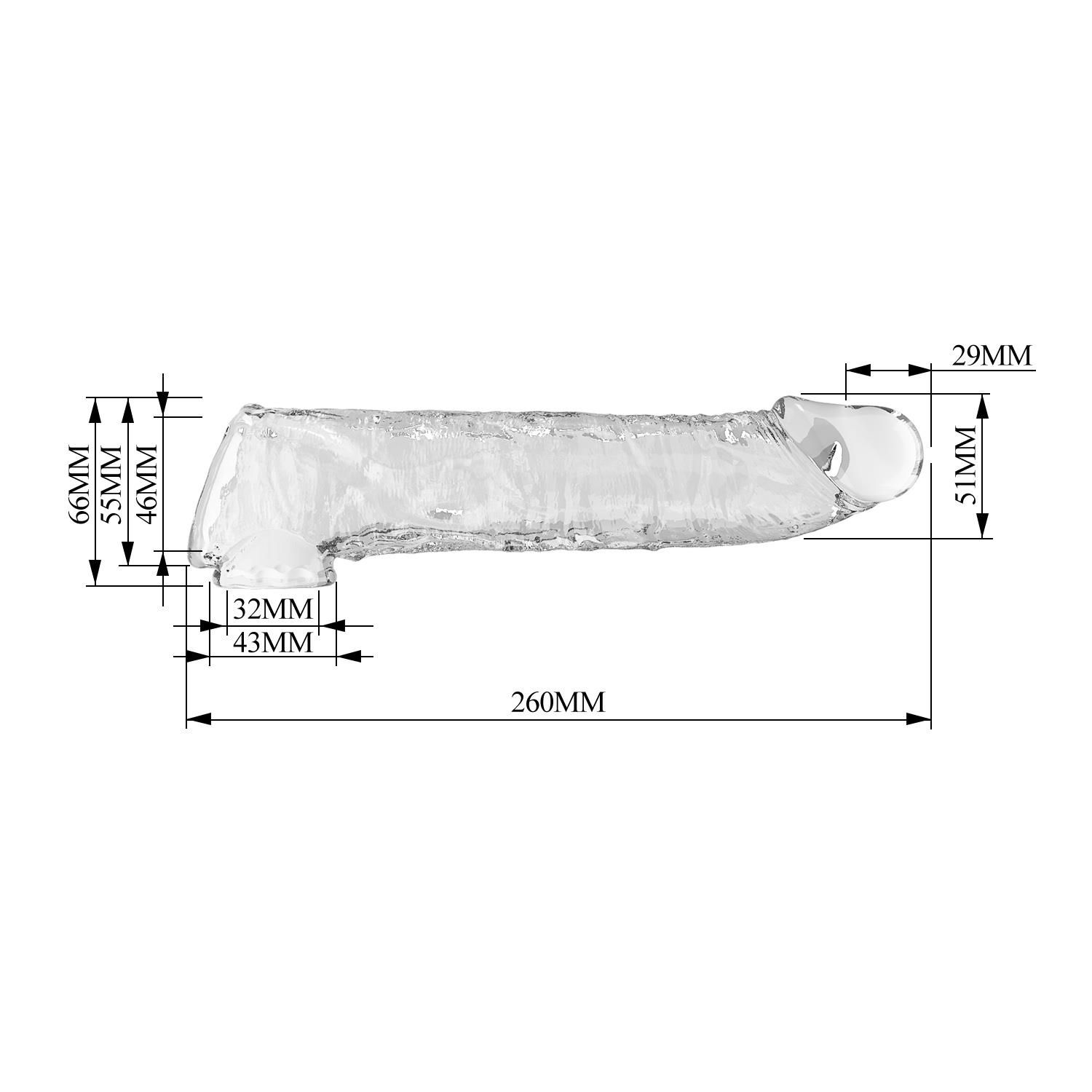 Насадка на пенис Pretty Love Extension Penis Sleeve, 26 см (прозрачный)