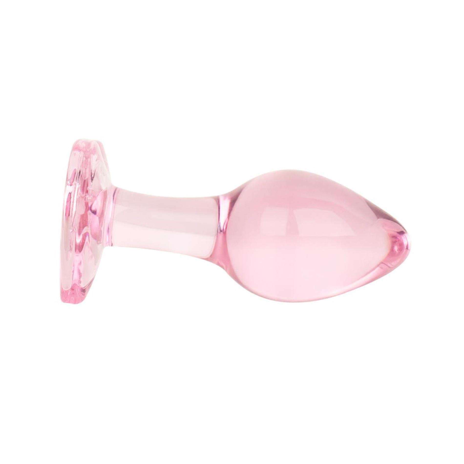 Korek analny EasyToys Anal Plug Glass M, 8,3 cm (różowy)