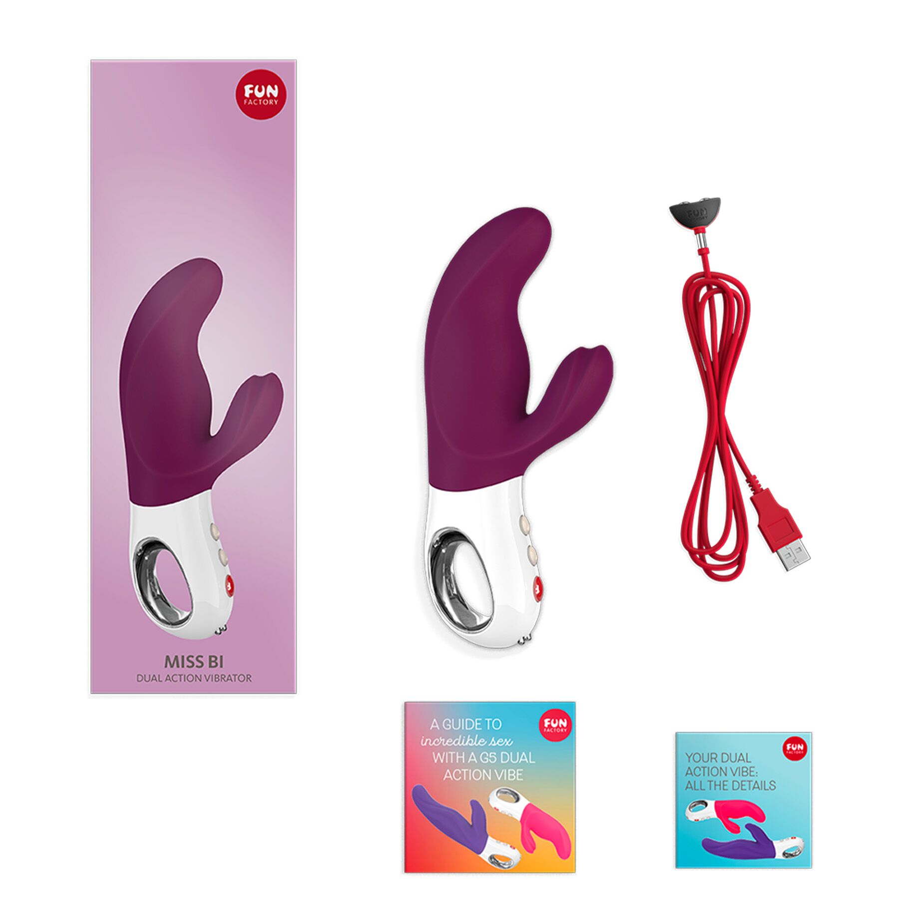 Wibrator Fun Factory Miss Bi, 17 cm (bordowy)