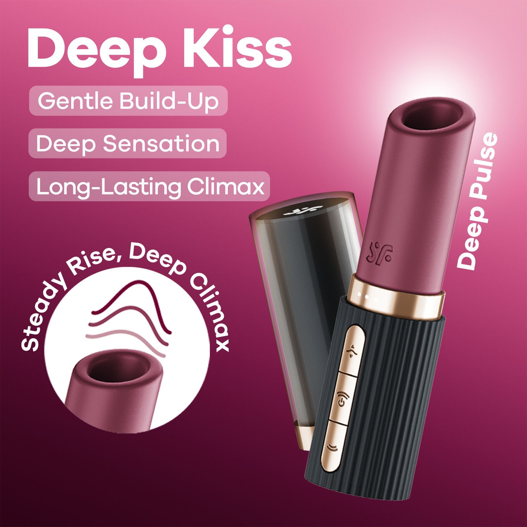 Вакуумный стимулятор клитора Satisfyer Deep Kiss, 11.5 см (розовый)