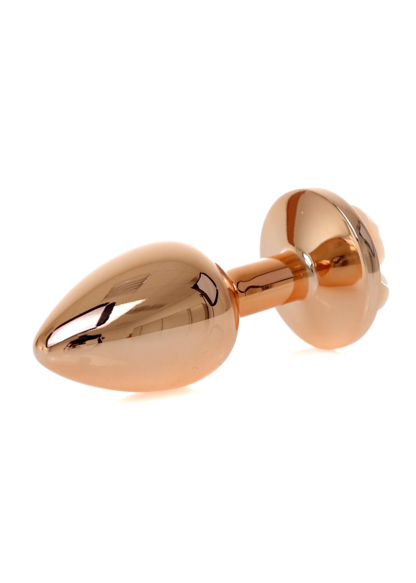 Анальна пробка B - Series HeavyFun Plug-Jewellery Red Gold, 7 см (персиковий)