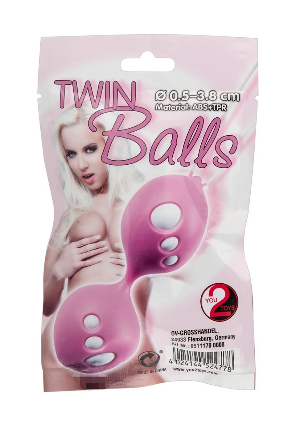 Вагинальные шарики Twin Balls, 11 см (розовый)