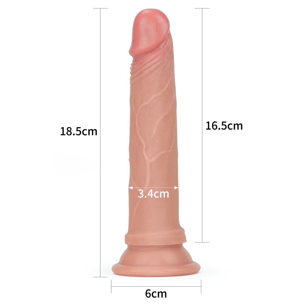 Фаллоимитатор Dual-Layered Liquid Silicone Nature Cock, 18,5 см (телесный)