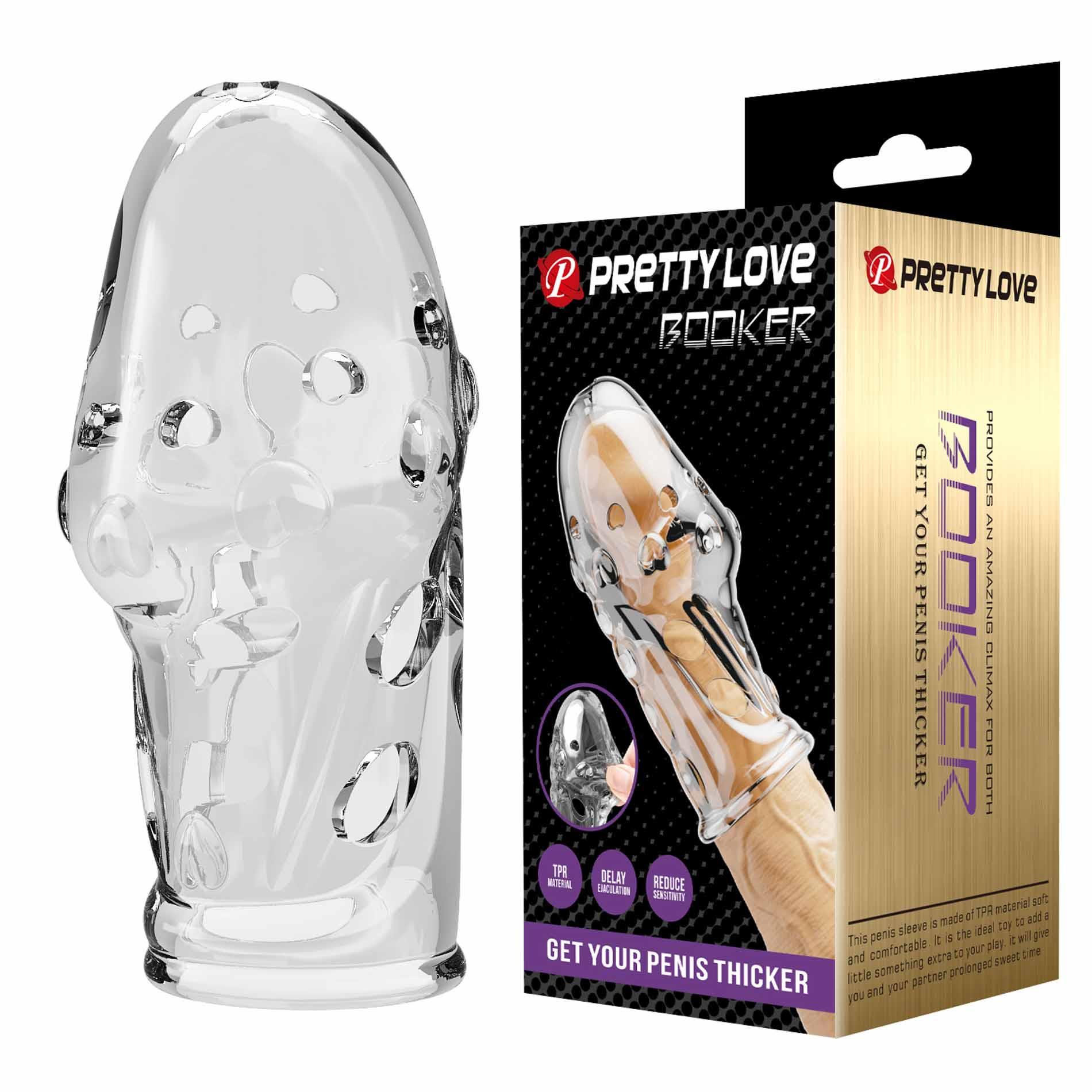 Насадка на пенис Pretty Love Penis Sleeve Booker, 8 см (прозрачный)
