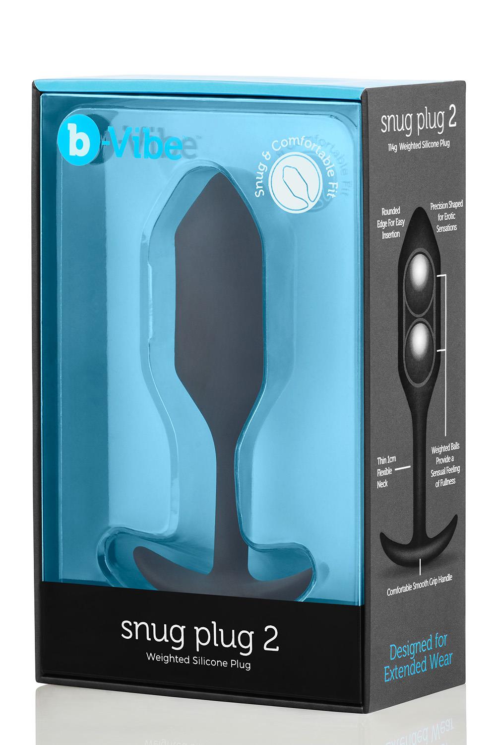 Korek analny B-Vibe Snug Plug 2, 10.5 cm (czarny)