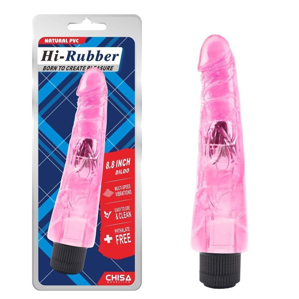 Вибратор Hi-Rubber 8.8 Inch Dildo, 23 см (розовый)