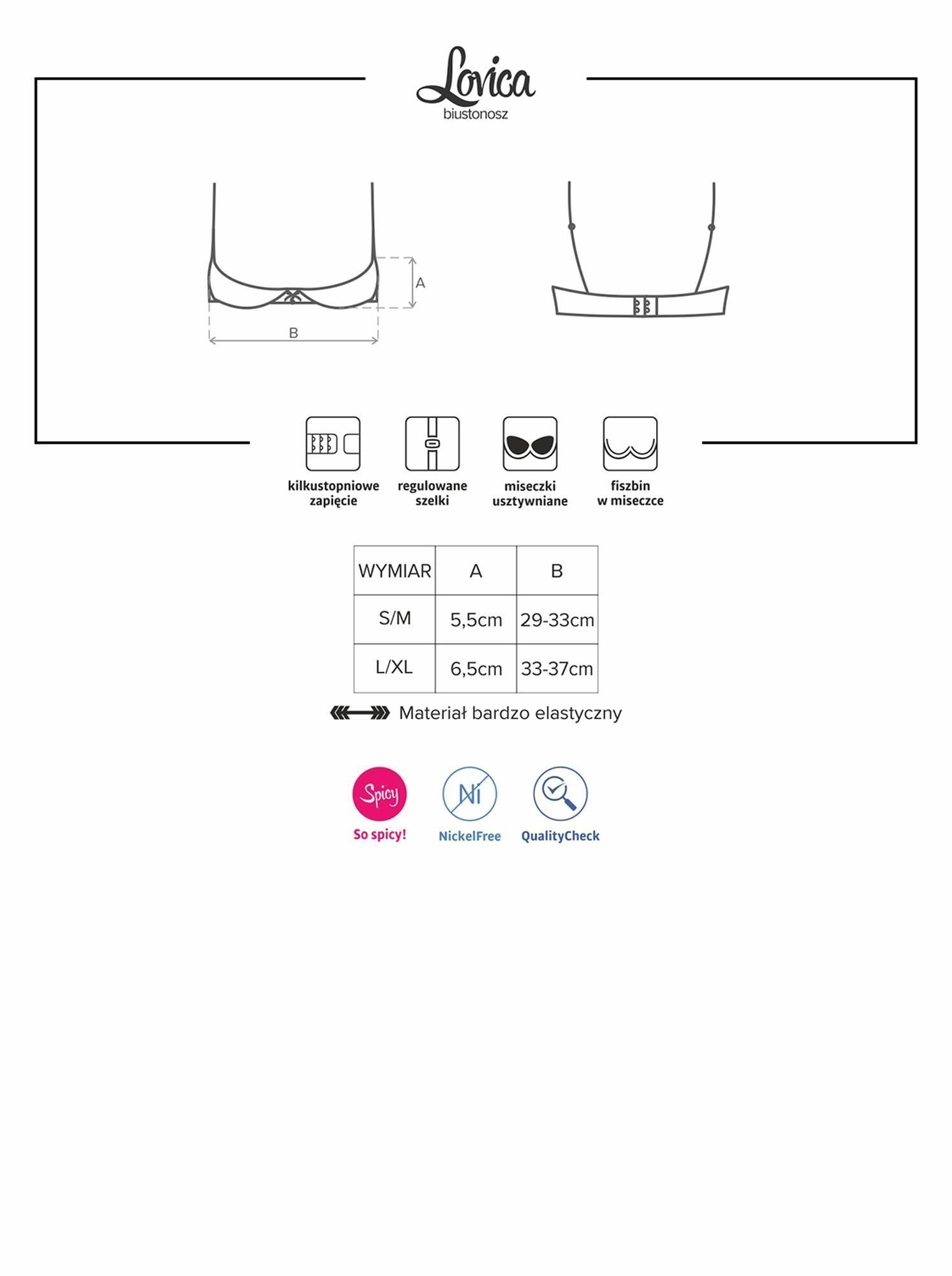 Otwarty biustonosz Obsessive Lovica, S/M (czerwony)