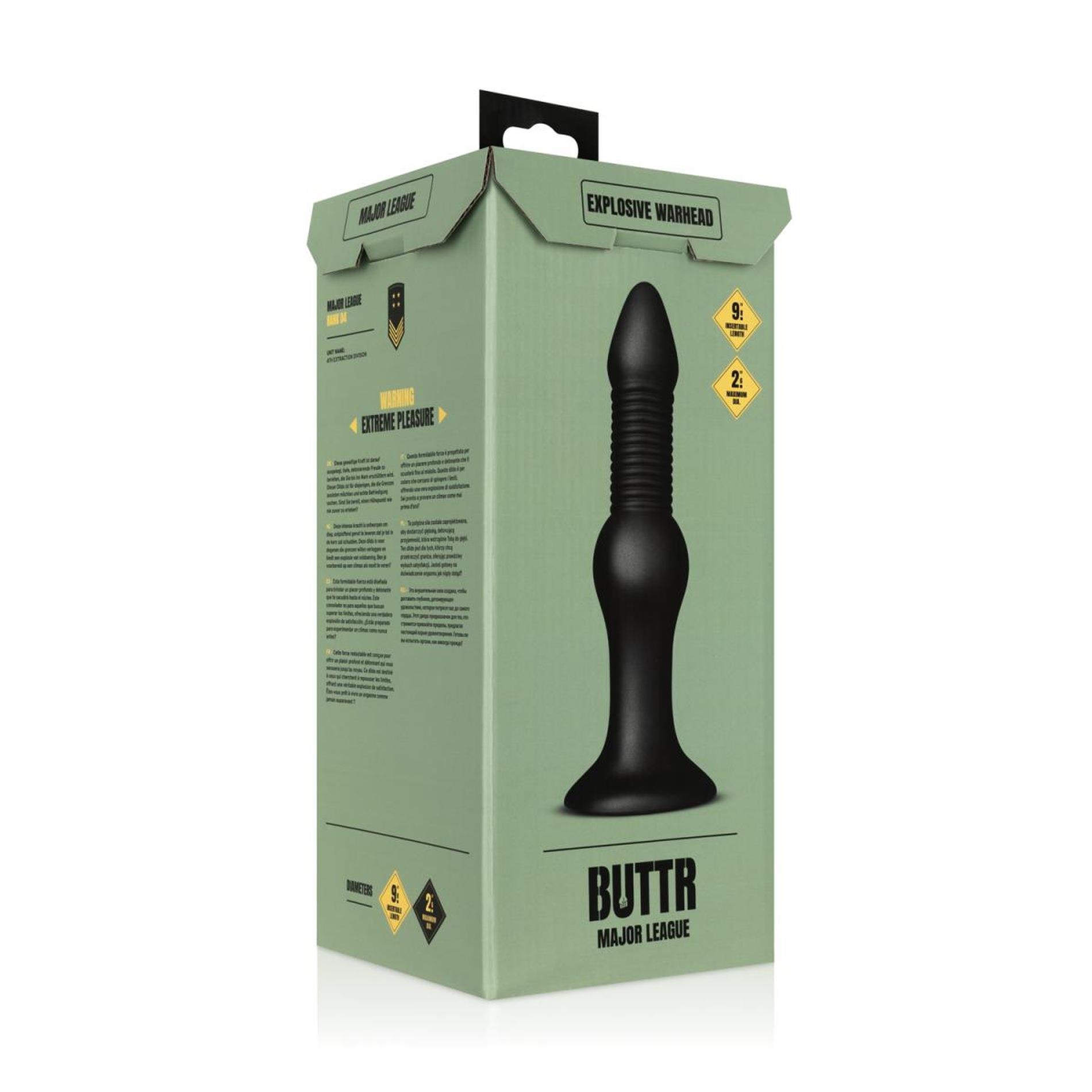 Анальный фаллаимитатор Buttr, 25 см (черный)