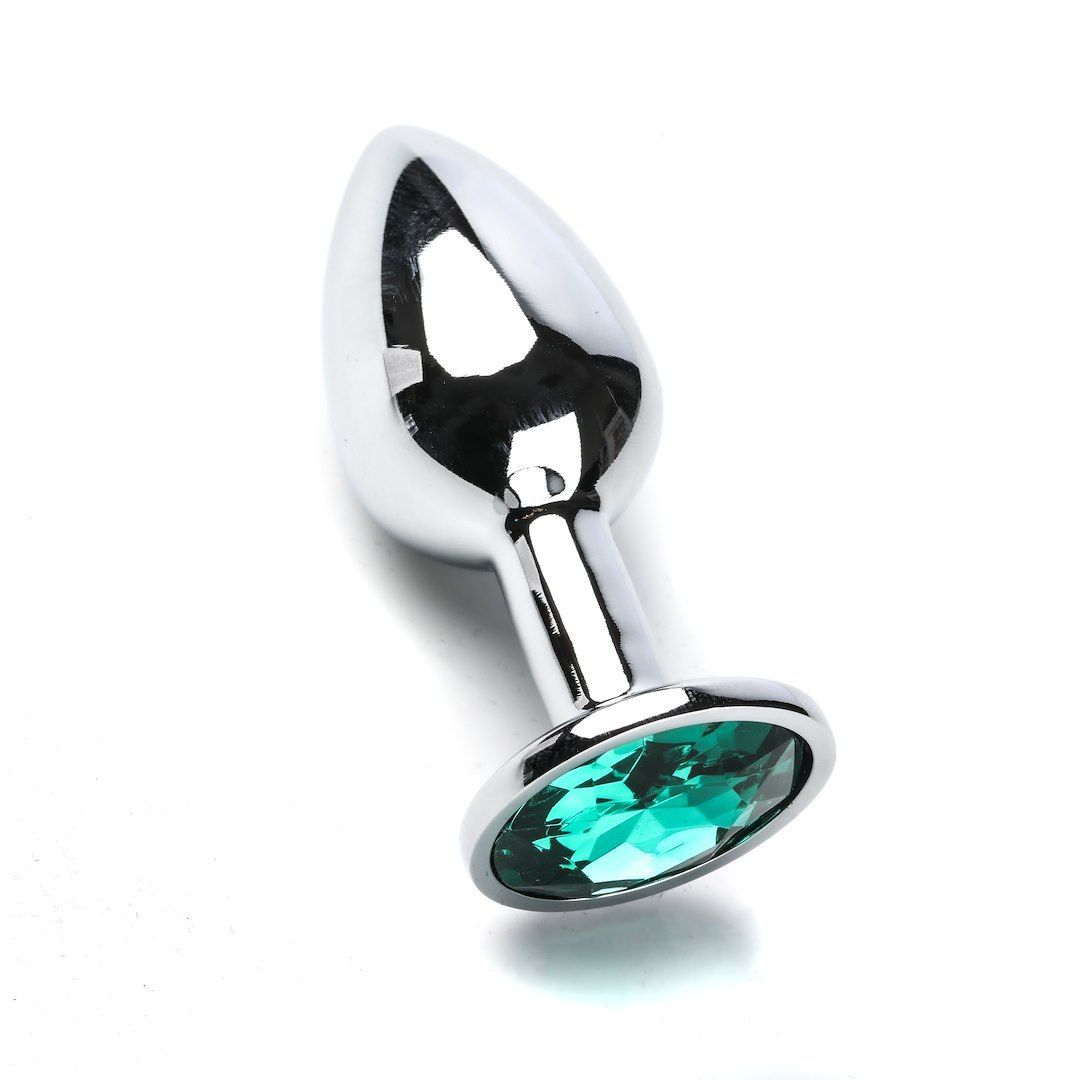 Анальна пробка з кристалом Simply Pleasure S, 7 см (зелений)