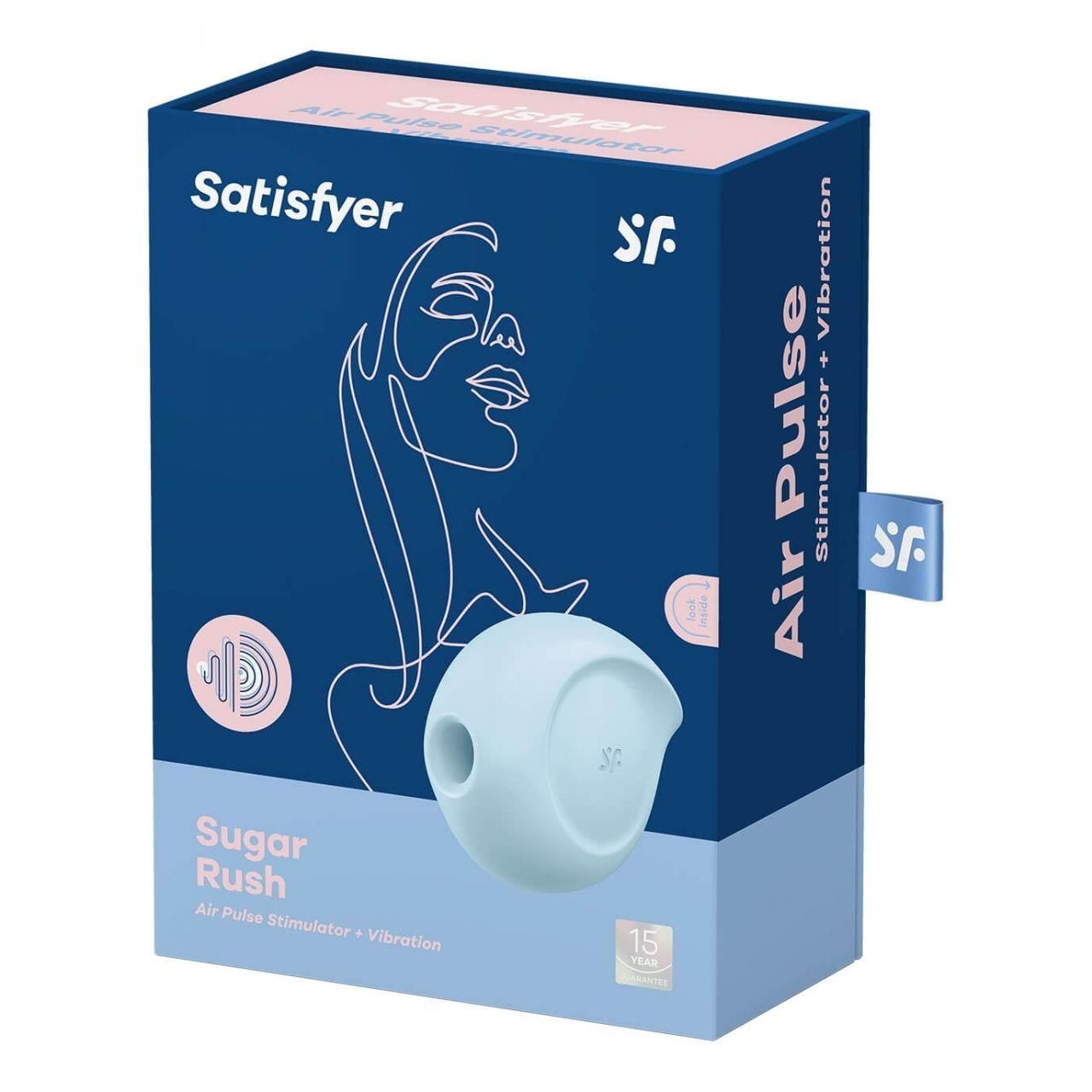 Вакуумный стимулятор клитора с вибрацией Satisfyer Sugar (голубой)