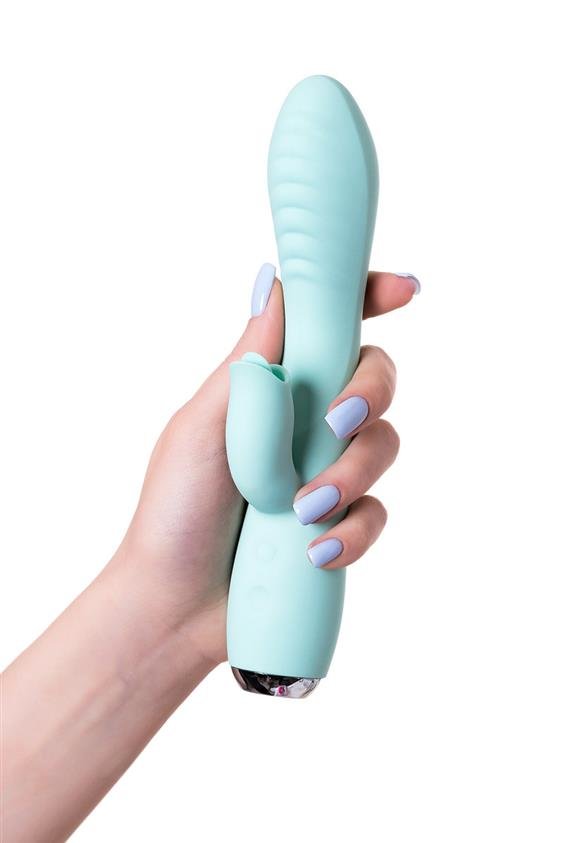 Toyfa Milo Licking Rabbit Vibrator - Wibrator królik, Niebieski, 20 cm