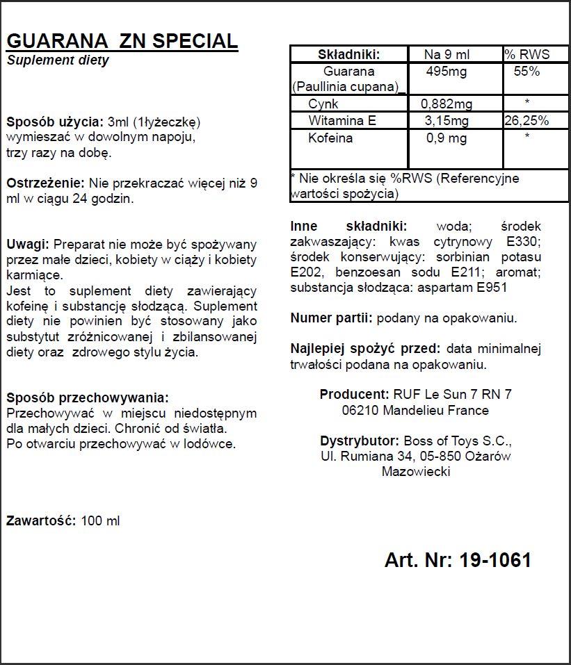Для эрекции Ruf Guarana ZN, 100 мл