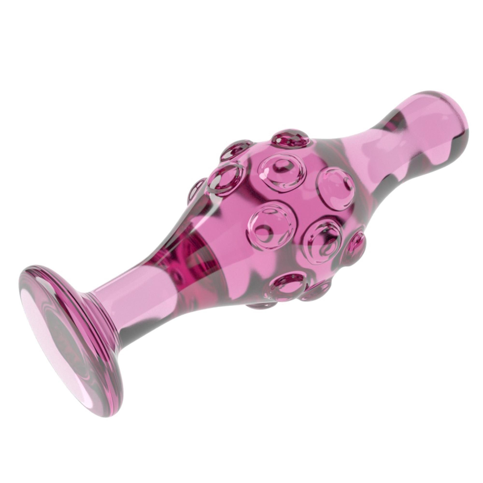 Korek analny Lovetoy Glass Romance GS17, 11,3 cm (różowy)