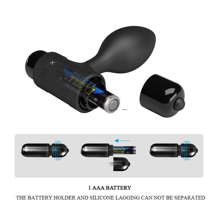 Korek analny z wibracjami Pretty Love, 8,6 cm (czarny)