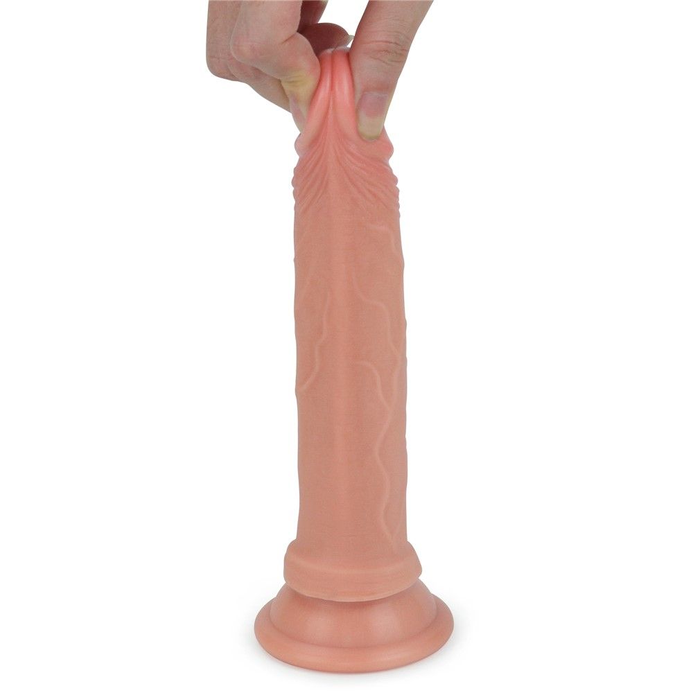 Фаллоимитатор Dual-Layered Liquid Silicone Nature Cock, 18,5 см (телесный)