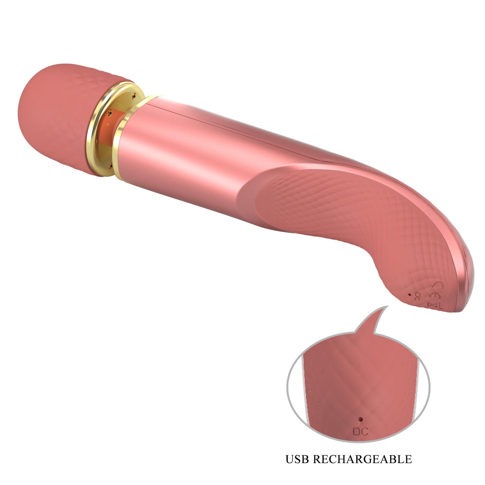 Вібромасажер Pretty Love Interesting Massager, 29 см (персиковий)