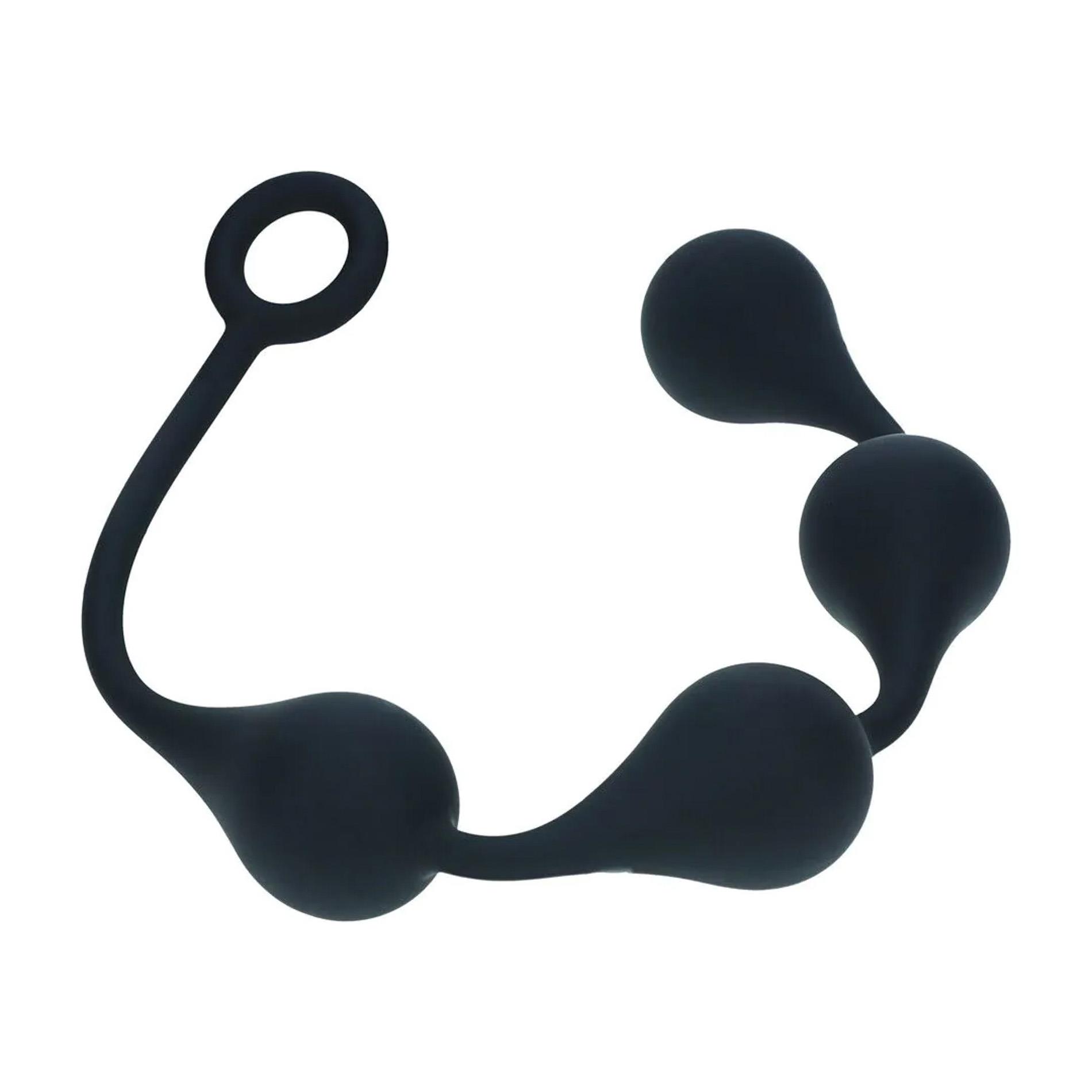 Анальные шарики Levelz by Shots Waterdrop Silicone Anal Balls L, 39.5 см (черный)