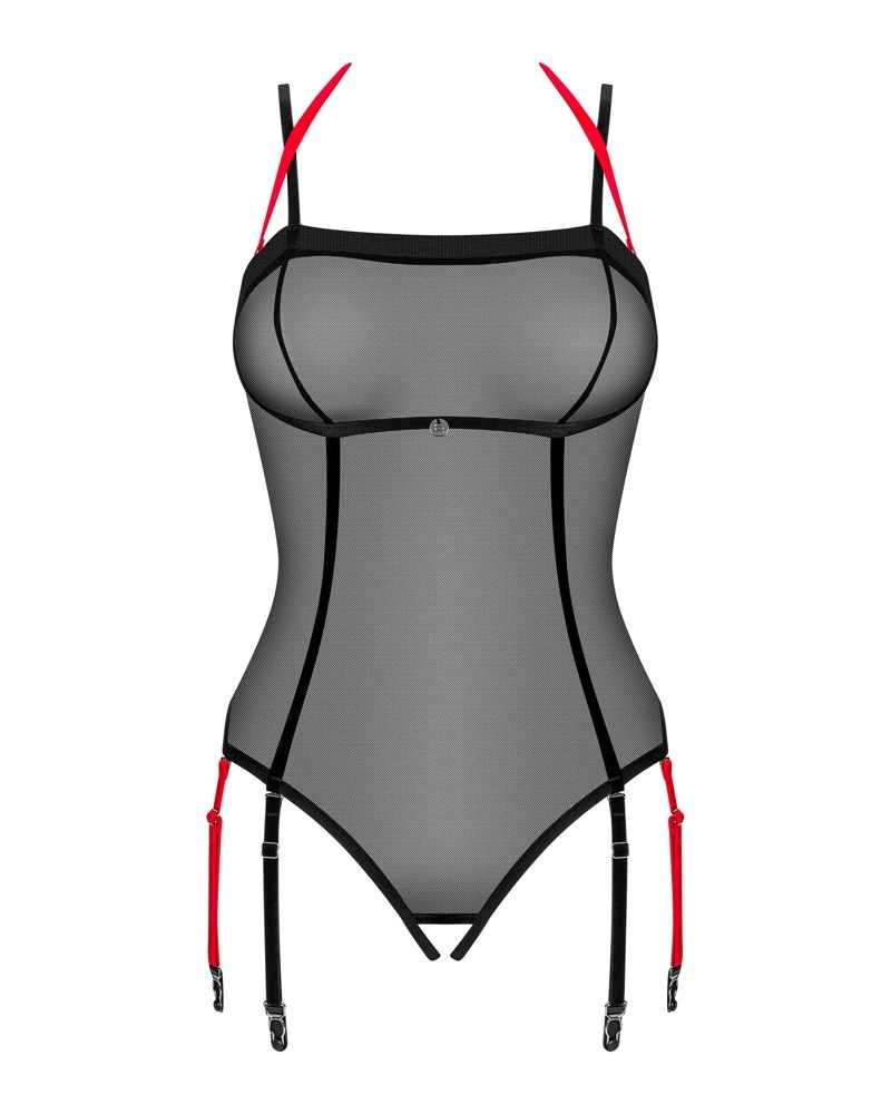 Эротическое боди Obsessive Glandez, M/L (черный)