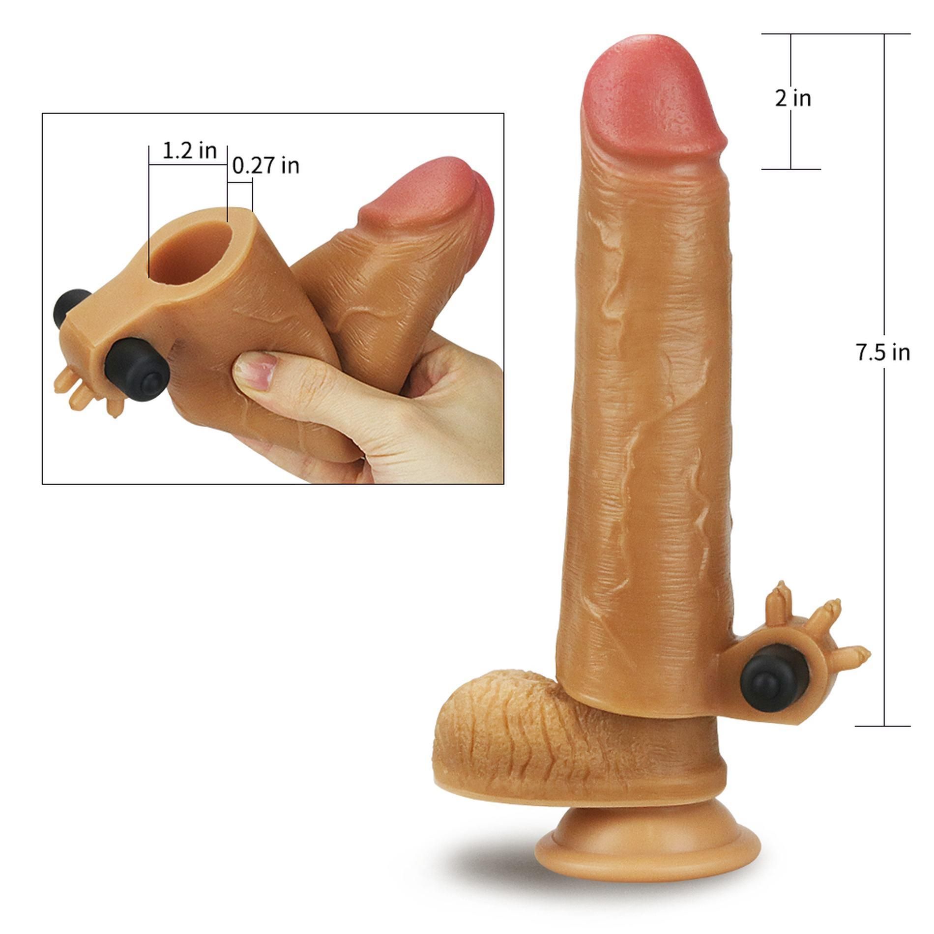 Насадка на пенис Lovetoy Add 2", 19 см (коричневый)