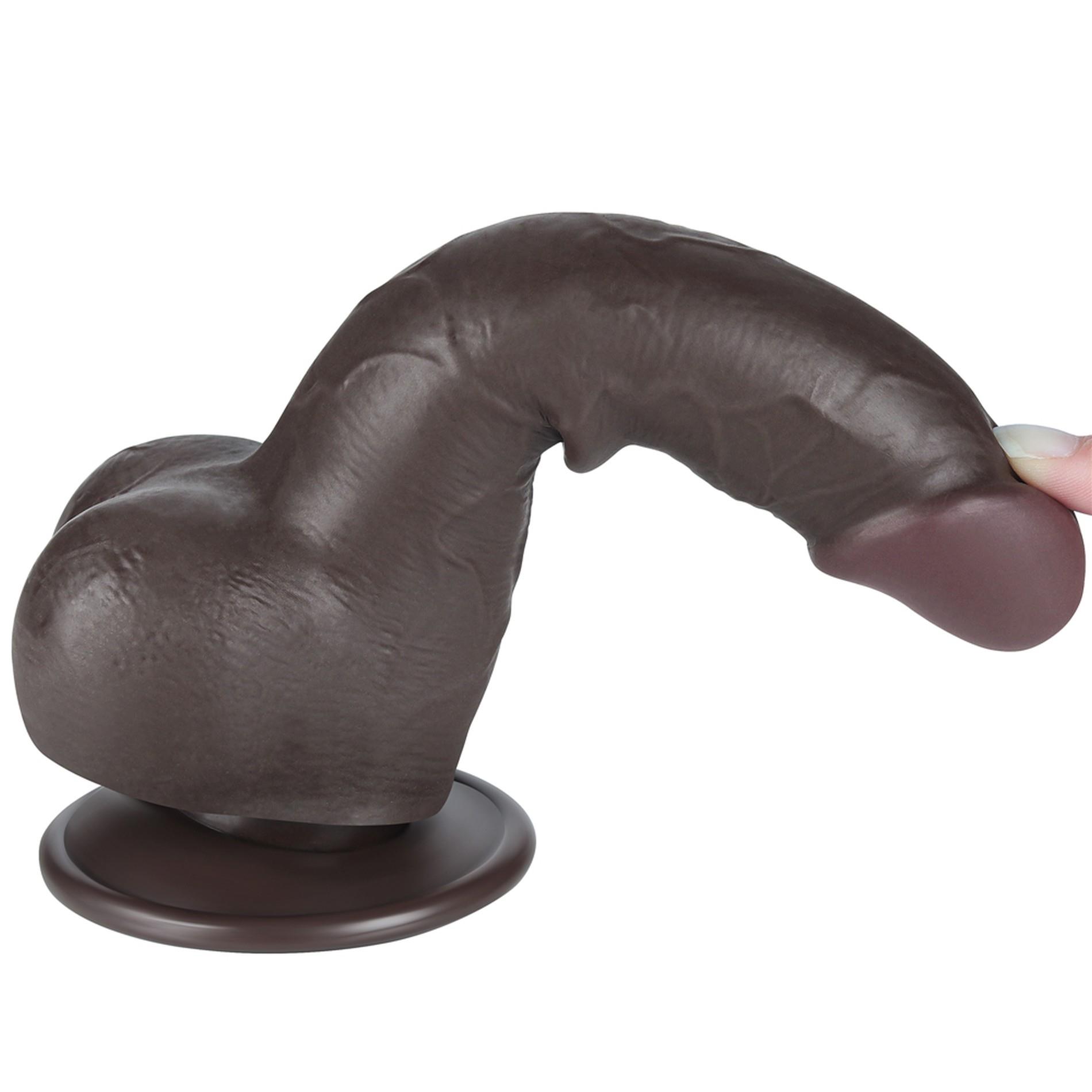 Фаллоимитатор Lovetoy Sliding-Skin Dual Layer Dong 7.5'', 19.5 см (черный)