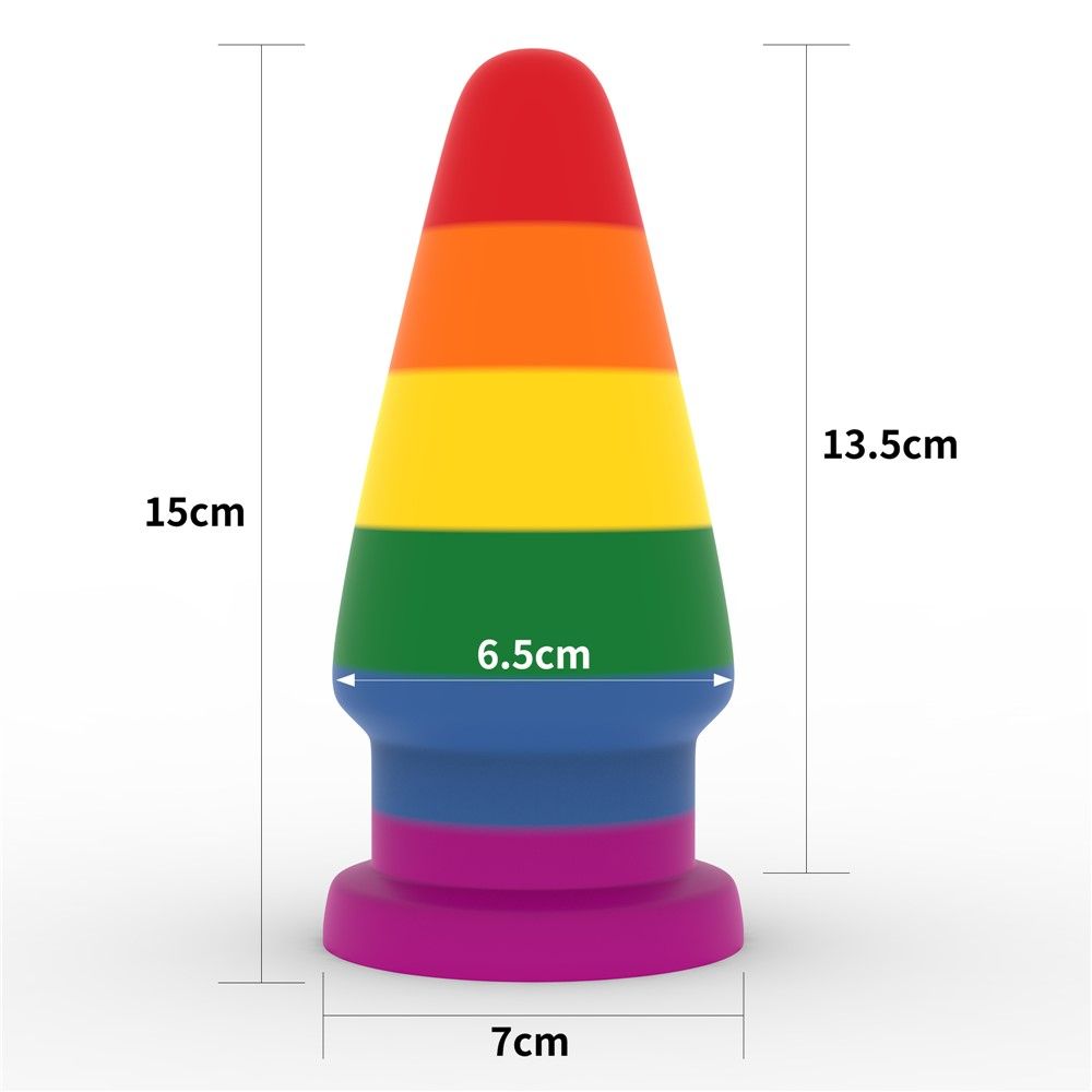 Анальна пробка LoveToy Prider 6, 16 см (райдужний)