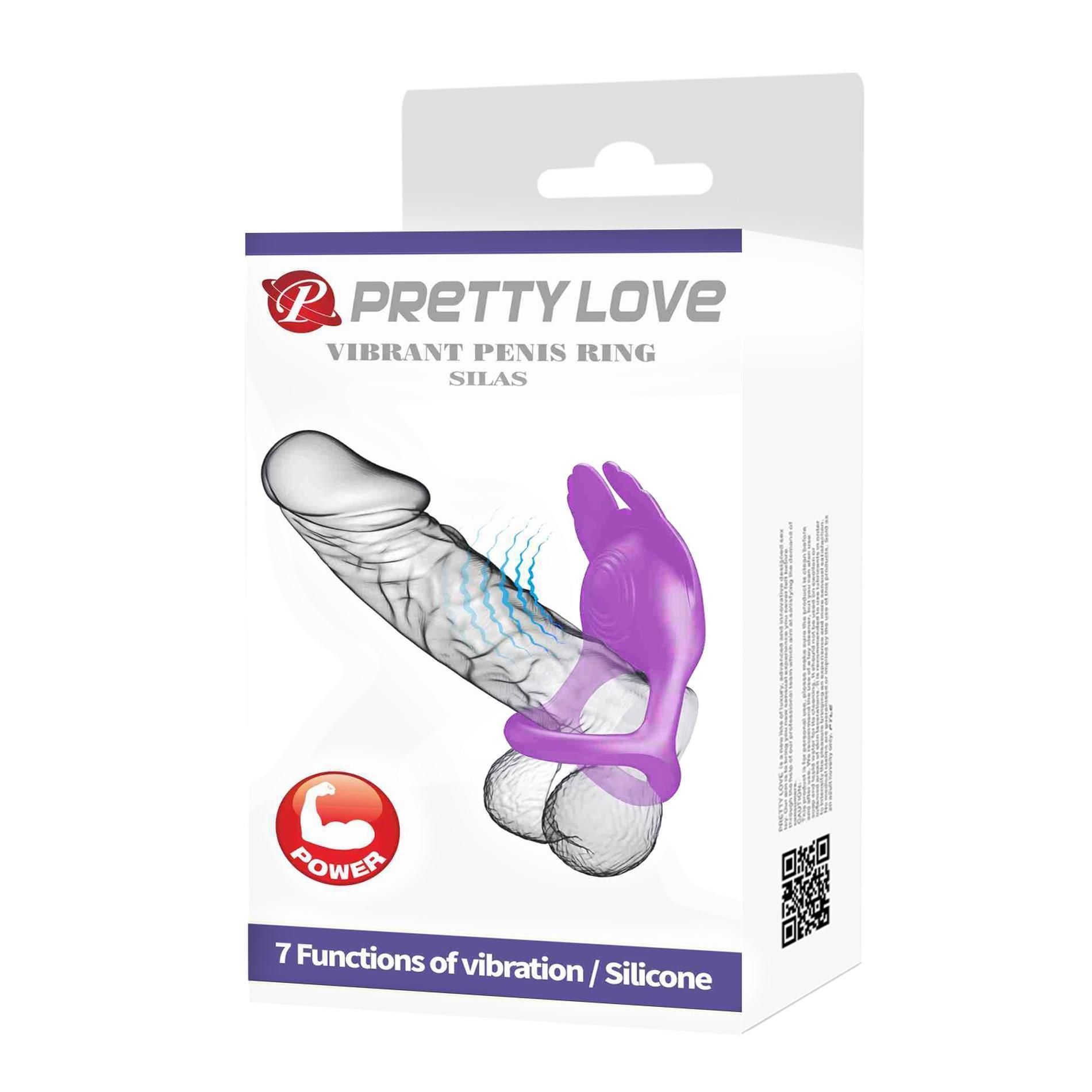Виброкольцо Pretty Love Silas Vibrant Penis Ring, 9,5 см (фиолетовый)