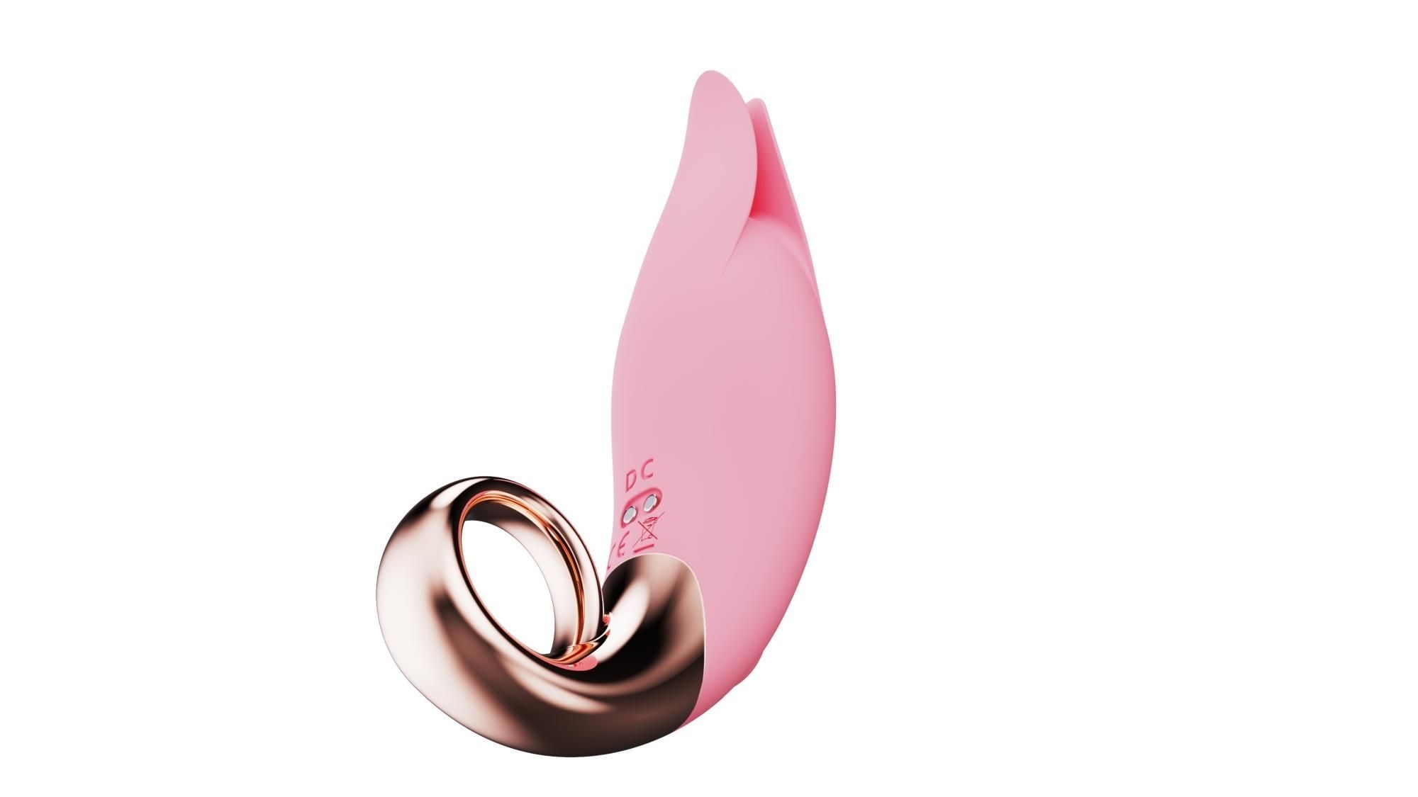 Вибратор для клитора Boss Series Flirting Tongue Licking, 13 см (светло-розовый)