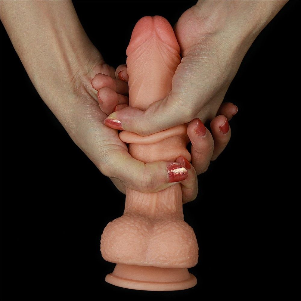 Фаллоимитатор LoveToy Sliding Skin Dong, 15,5 см (телесный)