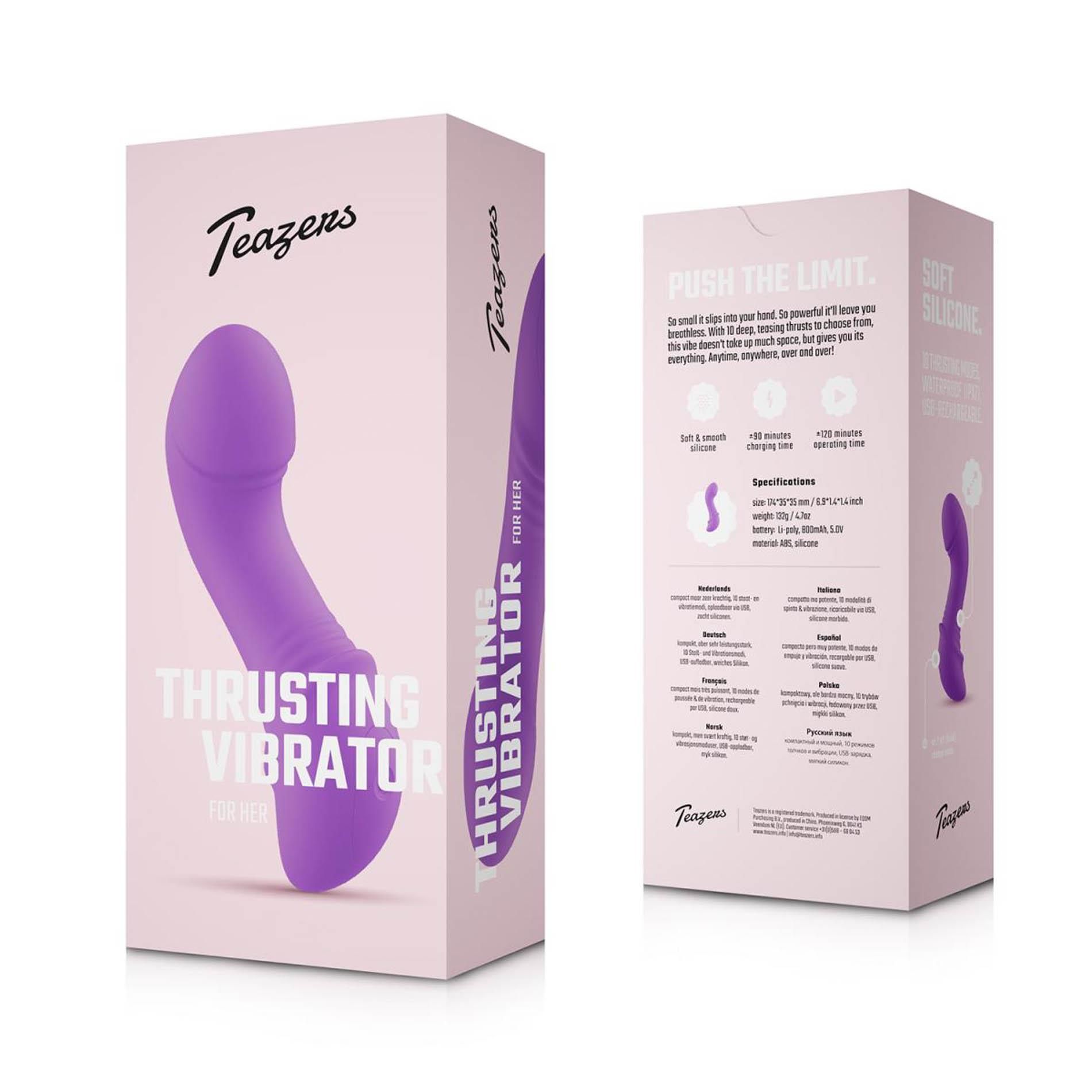Мини-вибратор Teazers Mini Thrusting, 17.5 см (фиолетовый)