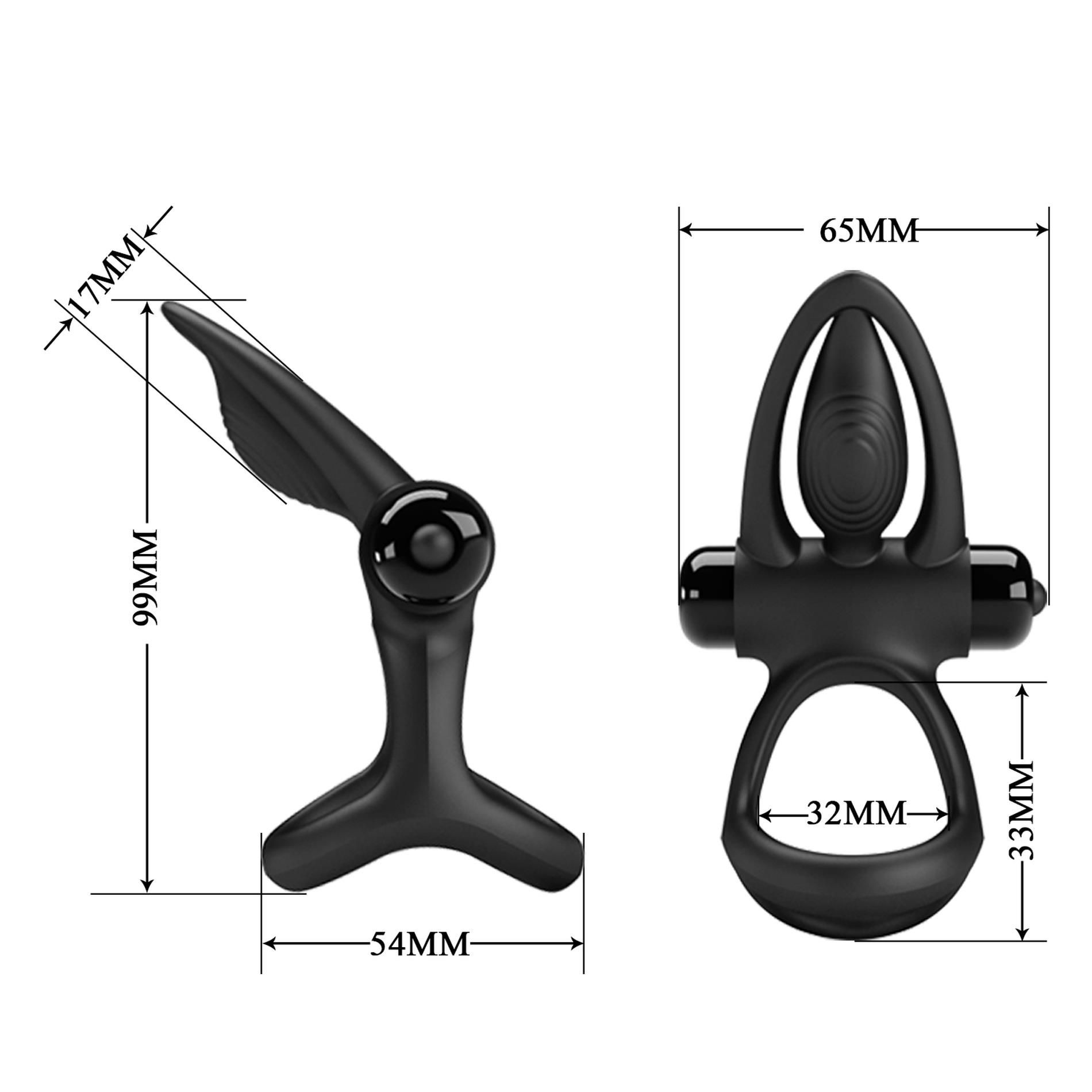 Эрекционное кольцо Pretty Love Vibration Cock Ring, 9,9 см (черный)
