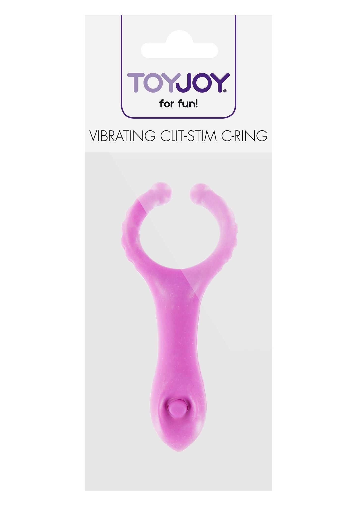 Эрекционное кольцо Vibrating Clit-stim C-ring, 10 см (розовый)