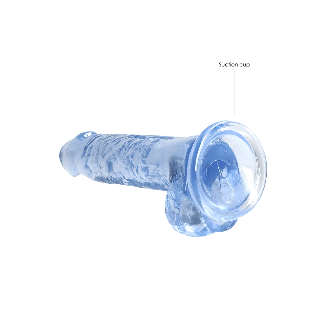 Фаллоимитатор RealRock Crystal Clear 7”, 19 см (голубой)