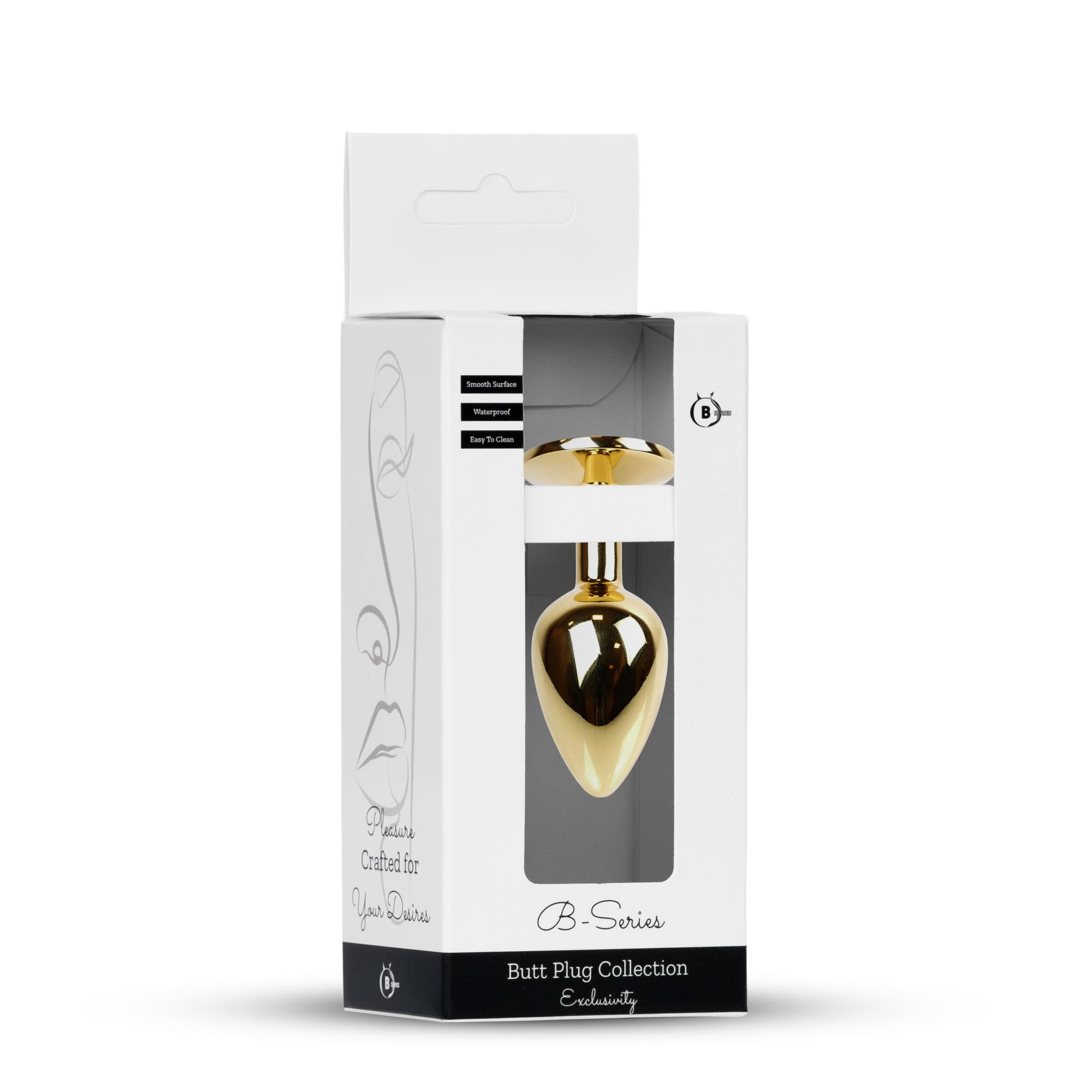 Анальна пробка з кристалом B - Series HeavyFun Plug-Jewellery, 7 см (рожевий)