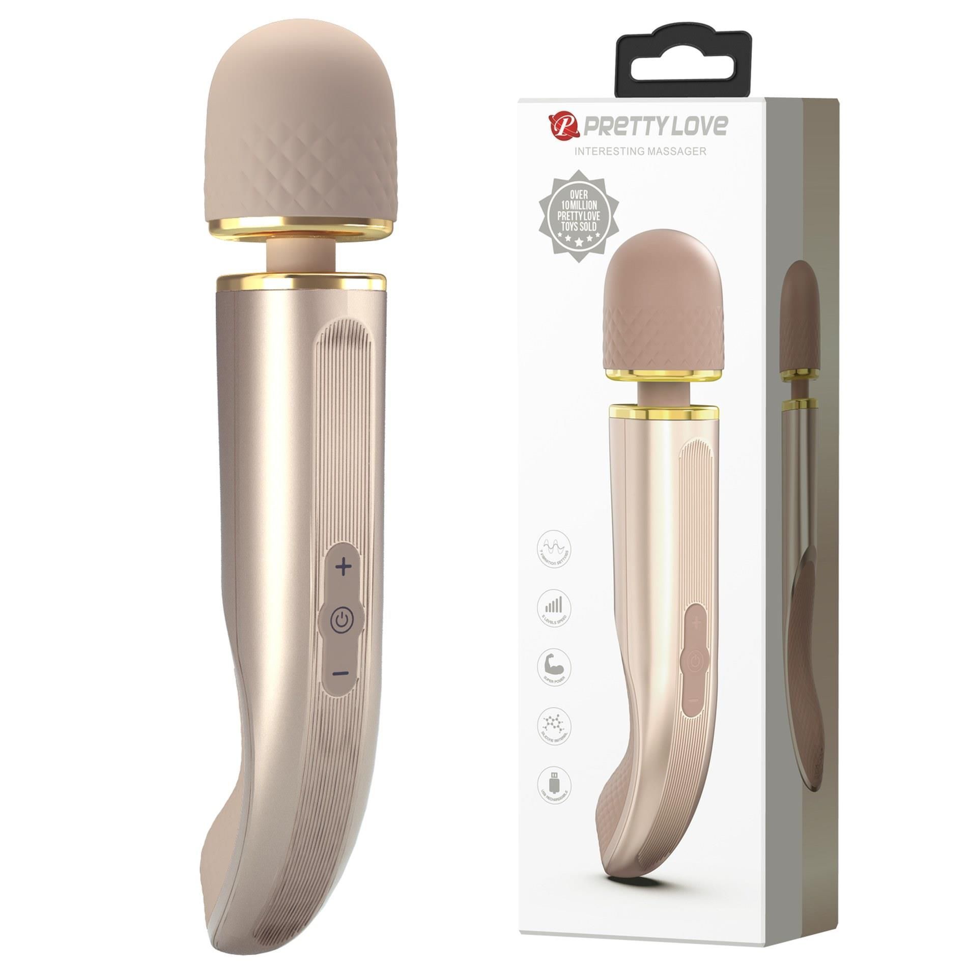Вибромассажер Pretty Love Interesting Massager, 29 см (золотой)