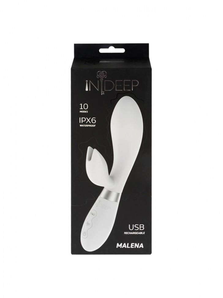 Вибратор-кролик Indeep Malena, 21,5 см (белый)