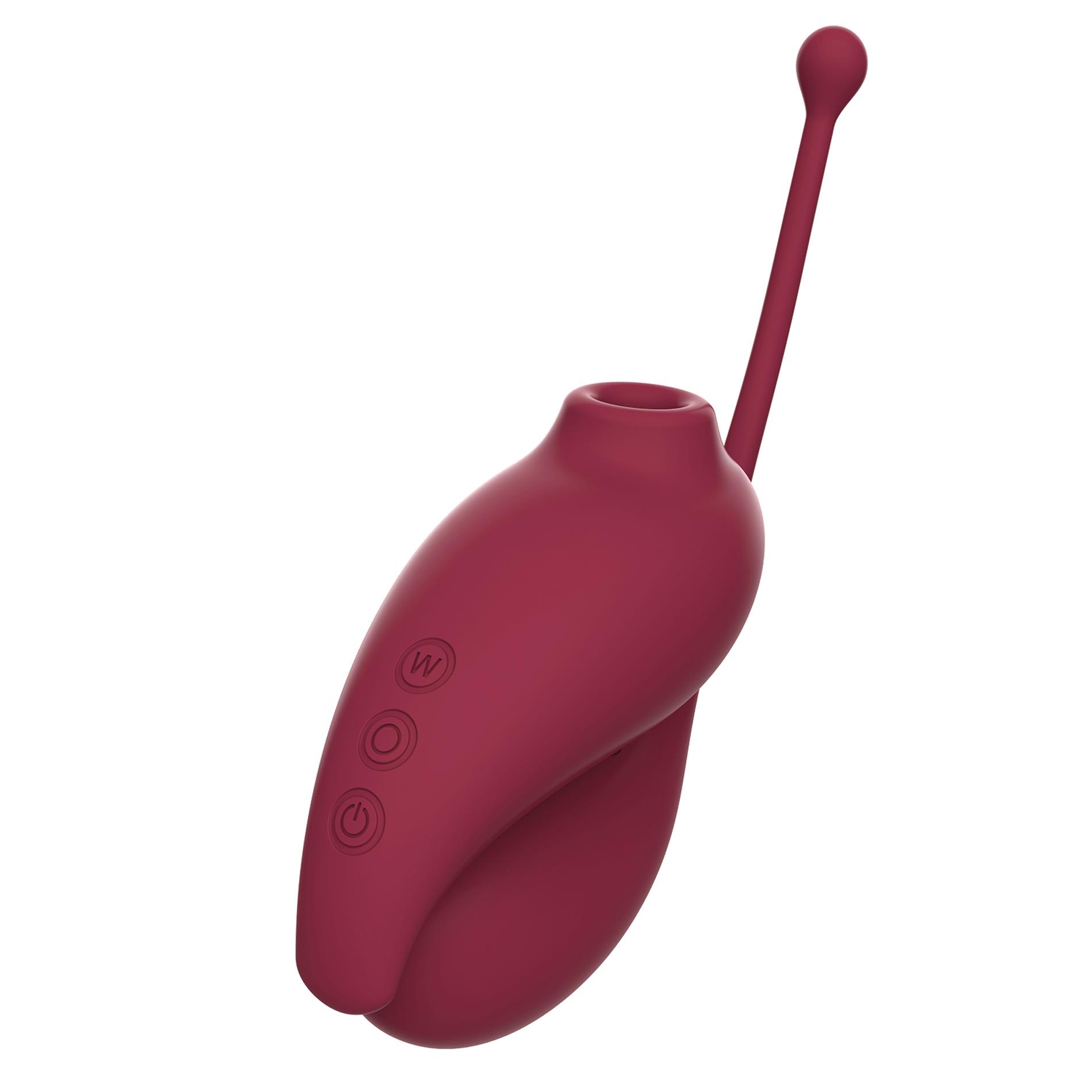 Adrien Lastic Inspiration Stimulator + Vibrating Egg - Wibrujące jajko, Bordоwy, 18 cm